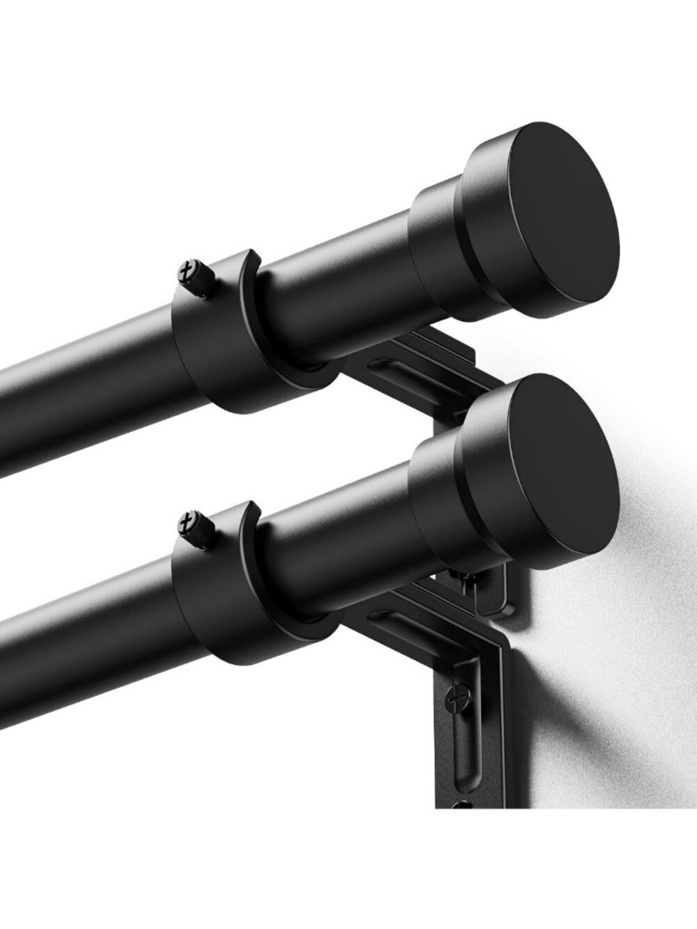 Heavy Duty Adjustable Curtain Rods 32-84 Inch, Modern Black Window Treatment